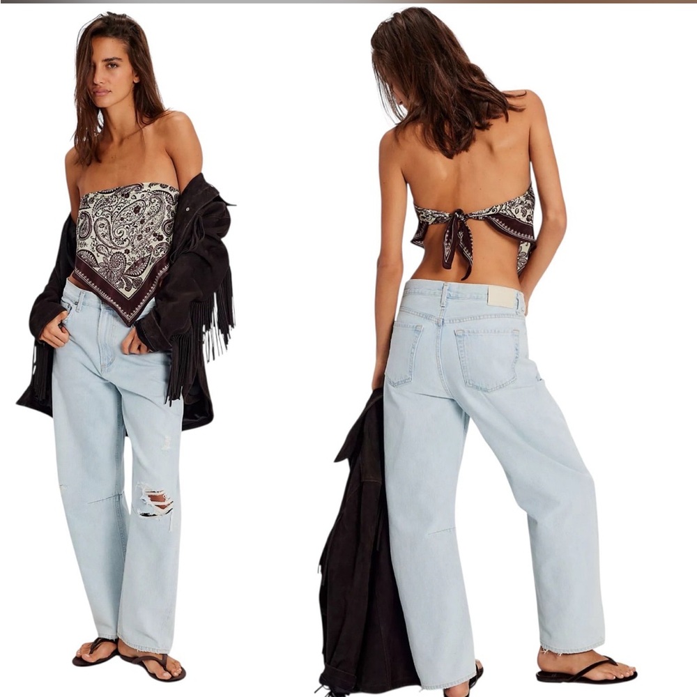 Citizens of Humanity Miro Relaxed Wide Leg Jeans Blue Denim 31 In Liri NWT